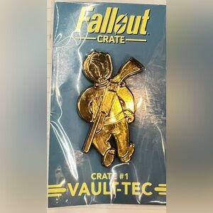 NEW IN WRAPPER-collectible Fallout Crate #1 Vault-Tec pin. “Lone Wanderer”